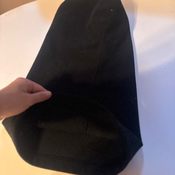 Black Hooded Wrap neck gaitor neck warmer cinched hat - Picture 2 of 5